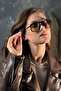 Hablat Men's Unisex Metal Luxury Black Gradient Sunglasses - 5