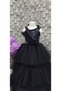 Girls Black Tarlatan Evening Dress&Birthday&Graduation Dress
