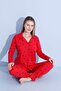 Women's Long Sleeve Cotton Front Buttoned Pajama Set - 2