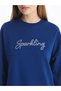 Lcw Crew Neck Shiny Stone Printed Women's Sweatshirt Tunik - 3