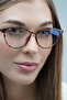 London Leopard Tr90 Transparent Cat Eye Oval Bone Women Men Unisex Blue Screen Glasses Eyewear - 4