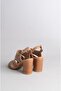 Seç 108 Genuine Leather Heel Sandals (Heel Height: 9 cm) Mink - 6