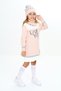 Girls' Dress Daisy Embroidered Beret and Neck Collared Knitwear Dress 3-Piece Set - 8