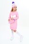 Girl's Winter Dress 3-Piece Set with Butterfly Embroidered Beanie and Neck Collar - 7