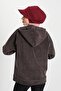 Winter Turban with Removable Visor,B-82Rb,Burgundy - 5
