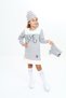 Girl's Winter Dress Daisy Embroidered Set of 3 with Beanie and Neck Collar - 3