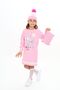 3-Piece Set with Balloon Gazelle Patterned Beret and Scarf on the Girl's Dress Tail - 7