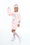Girl's Dress Bunny Embroidered Beret and Neck Collar 3 Piece Set - 3