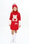 Girl's Dress Bunny Embroidered Beret and Neck Collar 3 Piece Set