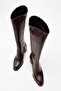 PARADIS Claret Red Skin Women's Thick Heeled Boots - 2