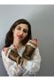 Fingerless Women's Gloves with Leopra Fur - 4