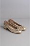 Seç 025 Genuine Leather Women's Shoes (Heel Height: 3 cm) Gold - 2