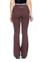 Corded Brown Spanish Leg Winter High Waist Leggings with Fleece Inside Pockets - 7