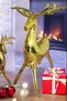 Gold Colored Big Deer Foil Balloon - Footed Christmas Balloon