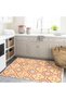 Efe Collection Mixed Motifs Patterned Woven Base Modern Decorative Carpet in Orange Beige Tones 14
