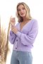 Women's Lilac 3-Button V-Neck Cardigan