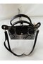 Women's Mini Crocodile Zipper and Snap Closure Hand and Shoulder Bag - 4