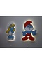 Decorative Wooden Printed Smurfs Smurf Father and Smurf Children's Room Night Light (2-Piece Product) - 4