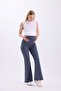 Corded Fabric Flared Leg Adjustable High Waist Stretchy Shaping Maternity Leggings - 6