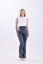 Corded Fabric Flared Leg Adjustable High Waist Stretchy Shaping Maternity Leggings - 4
