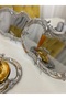 خدمة صينية العرض من الفولاذ المقاوم للصدأ باللون الفضي 0.5 مم مع 3 قطع من نمط الدانتيل المطرز من أرت نوفا - 3