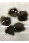 Pompom 4 Cm Set of 5 Light Brown