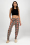 Beige Square Women's Fleece Pajama Bottoms Winter Elastic Waist Single Bottom - 2