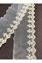 Cotton Lace with Embroidered Ends on Tulle / 2 Yards