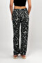 Black Leopard Women's Fleece Pajama Bottoms Winter Elastic Waist Single Bottom - 9