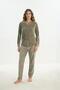 Women's Long Sleeve Green Velvet Pajama Set C0T6N1O61 - 3