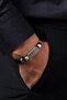 Men's Bracelet with Real Leather Figures - Original and Stylish Design - 4