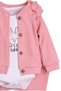 Baby Girl Ribbed Ruffle Detailed Cotton Bodysuit 3-Piece Baby Set - 2