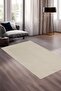 Modern Wavy Designed Cream Color Washable Non-Slip Cut-Out Carpet Runner 80X100