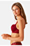 Women's Burgundy 6208 Extra Push up Padded Lace Bra - 2