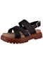 Clairemont Way Damen Sandalen - Cross Strap, Schwarz Black Leder Tb0A61Trw021