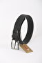 3 cm Black Patterned Leather Children's Belt