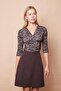High Waist Lightweight Lycra Fabric Knee Length Bell Skirt-Brown - 6