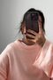 Women Oversize Loose Fitting Pinterest Wide Sleeve Knit Knitwear O-Neck Medium Length Soft Sweater - 2