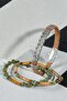 Positive Energy Bracelet - Brass Plated and Genuine Leather with Jasper, Jade, Tiger's Eye, and Hematite
