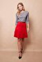 Lightweight Lycra Suede Fabric High Waist Above Knee Short Kilos Skirt-Red