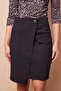 Women's Light Lycra Thick Fabric Wrap Buttoned Above Knee High Waist Pencil Skirt-Black