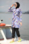 Full Covered Hijab Swimsuit Parachute Purple Fairy Black - 2