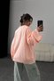 Women Oversize Loose Fitting Pinterest Wide Sleeve Knit Knitwear O-Neck Medium Length Soft Sweater - 3