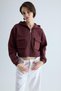 Women's Bitter Coffee Gusseted Pocket Detailed Hooded Crop Cardigan - 2