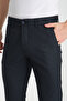 Thick Stripe Pattern Men's Side Pocket Classic Waist Slim Fit Chino Pants