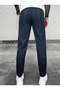 Navy Blue Classic Baggy Comfortable Slim Cut Straight Leg Sweatpants - 2