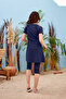 Remsa Semi Covered Hijab Swimsuit Design Pearl Short Sleeve R009 Navy Blue - 5