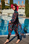 Remsa hijab swimsuit single caftan kimono pareo rp013 neon
