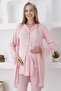 Long Sleeve 7 Colors Maternity Sleepwear & Dressing Gown Set with Lace/Slipper and Crown Gift - 4