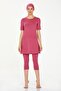 Short Sleeve Tights Semi Covered Swimsuit Walt 0572 Dried Rose - 2